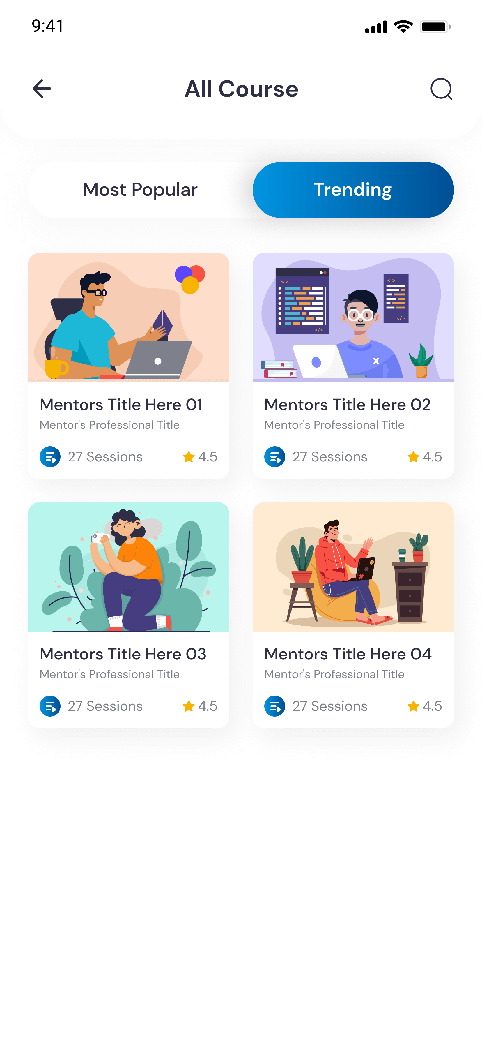 Screens 13 Popular Course Trending