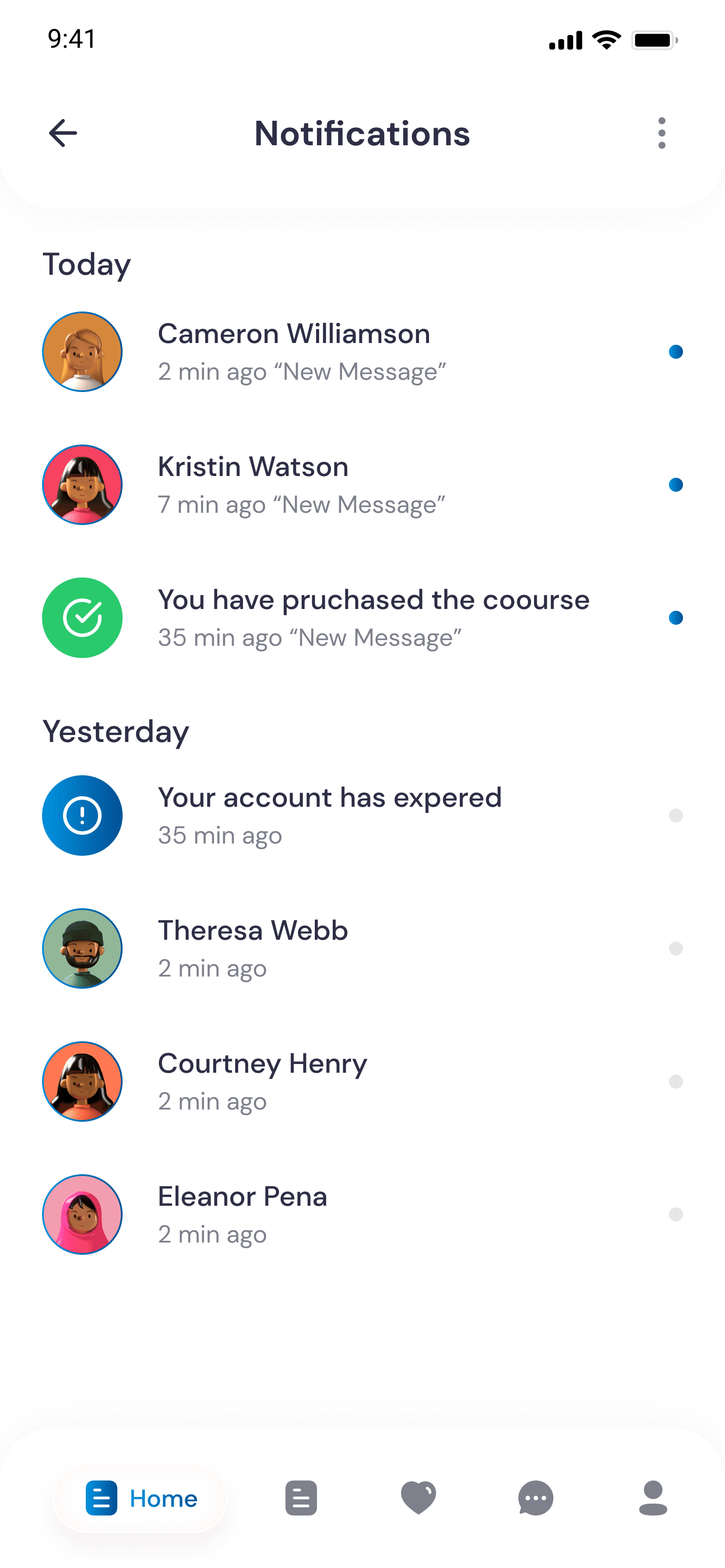 Screens 25 Notifications